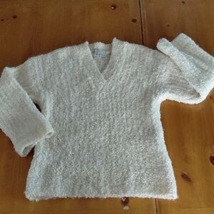 Vtg 70s Wool Cream Mr Poodle Womans Medium Sweater